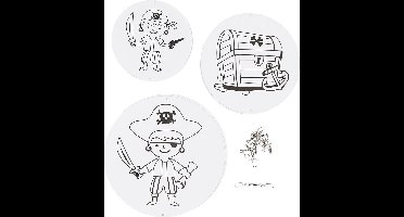 Creotime Mobiel Motifs Piraat 12-15-18 Cm Karton Wit 3 Sets