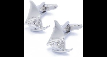 Manchetknopen - Windsurfer Windsurfen Zilverkleur