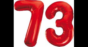 Folieballon 73 jaar rood 86cm