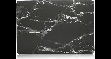 Shop4 - Geschikt voor MacBook Pro 16-inch (2019) Hoes - Hardshell Cover Marmer Zwart