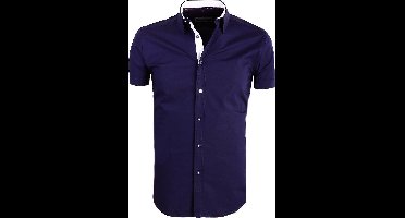 Carisma Overhemd Korte Mouw Effen Blauw 9102 - M