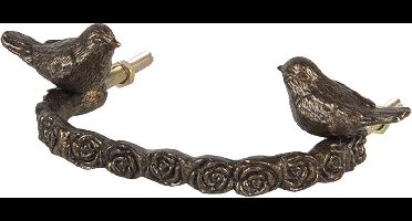 Clayre & Eef Handgreep 13x3x8 cm Bruin IJzer Vogels