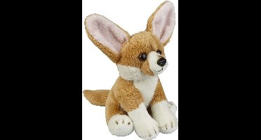 Ravensden Pluche fennec/woestijnvos - 15 cm - knuffel vos - woestijndieren knuffeldieren - speelgoed voor kinderen