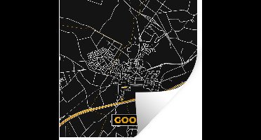 Muurstickers - Sticker Folie - Goor - Stadskaart - Kaart - Goud - Plattegrond - 30x30 cm - Plakfolie - Muurstickers Kinderkamer - Zelfklevend Behang - Zelfklevend behangpapier - Stickerfolie