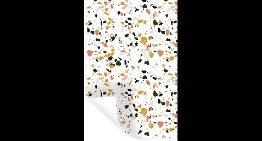 Muurstickers - Sticker Folie - Oranje - Roze - Terrazzo - 20x30 cm - Plakfolie - Muurstickers Kinderkamer - Zelfklevend Behang - Zelfklevend behangpapier - Stickerfolie