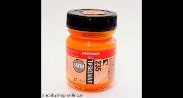 Acrylverf Zijdeglans - 235 Oranje - Deco - Universal Satin - Amsterdam - 50 ml