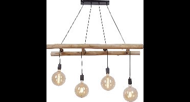 Paul Neuhaus scala - Landelijke Hanglamp eettafel voor boven de eettafel | in eetkamer - 4 lichts - L 120 cm - Bruin - Woonkamer | Slaapkamer | Keuken