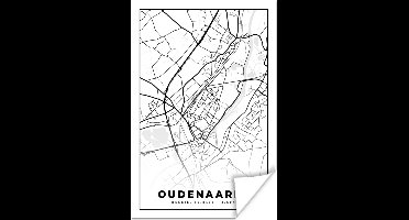 Poster Zwart Wit – België – Plattegrond – Stadskaart – Kaart – Oudenaarde - 20x30 cm