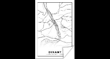 Poster Zwart Wit – België – Plattegrond – Stadskaart – Kaart – Dinant - 20x30 cm