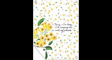 Tuin decoratie Quotes - Spreuken - Sorry I'm busy I'm hanging out with my plants - 30x40 cm - Tuindoek