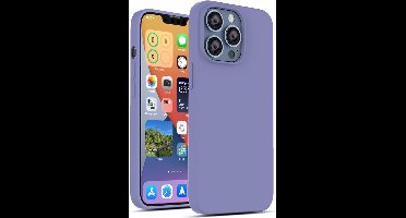Hoesje Geschikt voor iPhone 13 Pro Max – Liquid siliconen backcover – Lila