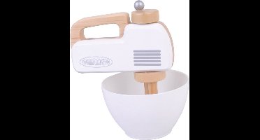 Mamamemo Handmixer Hout 13 X 6 X 10 Cm Wit