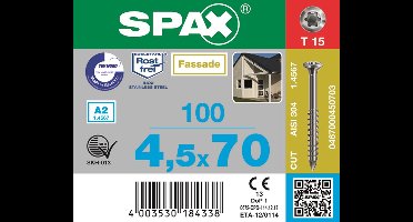 Spax pk t20 rvs dd 4.5x70