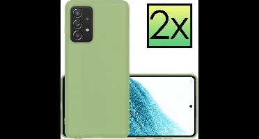 Hoesje - 2 Stuks - Geschikt voor Samsung Galaxy A53 - Sterk & Shockproof - Case Siliconen - Back Cover - Telefoon Hoes - Groen