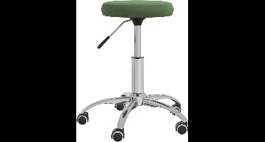 vidaXL - Eetkamerstoel - fluweel - donkergroen