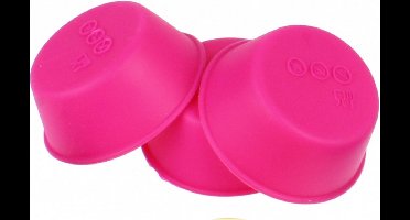 bakvorm rond 6,7 x 7,5 cm siliconen fuchsia 3 stuks