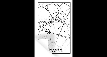 Muurstickers - Sticker Folie - Stadskaart – Plattegrond – België – Zwart Wit – Edingen – Kaart - 20x30 cm - Plakfolie - Muurstickers Kinderkamer - Zelfklevend Behang - Zelfklevend behangpapier - Stickerfolie