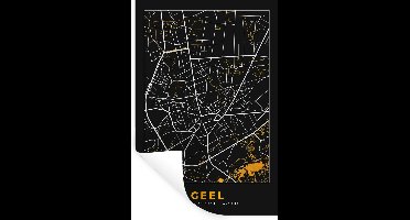 Muurstickers - Sticker Folie - Geel - Stadskaart - Kaart - Goud - Plattegrond - 20x30 cm - Plakfolie - Muurstickers Kinderkamer - Zelfklevend Behang - Zelfklevend behangpapier - Stickerfolie