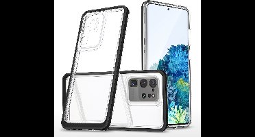Hoesje Geschikt Voor Samsung Galaxy S20 Plus hoesje transparant cover met bumper Zwart - Ultra Hybrid hoesje Hoesje Geschikt Voor Samsung Galaxy S20 Plus case