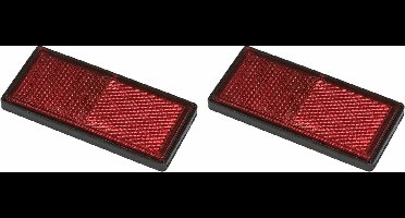 ProPlus Zelfklevende rode reflector - rechthoekig - 85 x 39 mm - 2 stuks