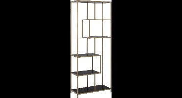 Giga Living Boekenkast Varven - Zwart/Goud - 77x35x185cm