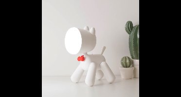 Hond Nachtlampje Dimbaar Wit - Kinder Lamp Leeslamp Slaapkamer - Nachtkastje Tafellamp Bedlamp