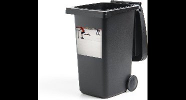 Container sticker Tieners aan het steppen in een skatepark - 40x40 cm - Kliko sticker