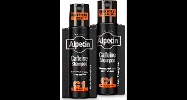 Alpecin Cafeïne Shampoo C1 Black met Nieuwe Geur 2x 250ml | Natuurlijke Haargroei Shampoo voor Mannen