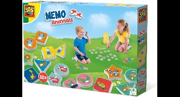 SES - Memo dieren - 32 setjes in 4 verschillende vormen - in handige bewaartas