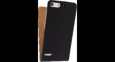 Huawei Ascend G6 Hoesje - Mobilize - Ultra Slim Serie - Kunstlederen Flipcase - Zwart - Hoesje Geschikt Voor Huawei Ascend G6