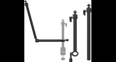VIJIM LS04 Statief-arm voor camera/microfoon/videolamp - 2 delen met draaibare en kantelbare statiefkop - 1/4inch schroefaansluiting - 25-35 cm lang - Max 1kg belastbaar gewicht - Zwart