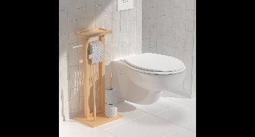 5Five Cane Toiletrolhouder staand met reserve - 28x20x65cm - Beige