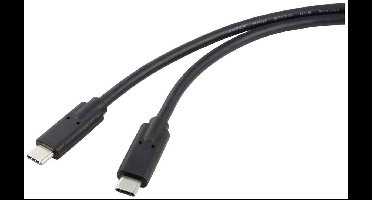 Renkforce RF-5241746 USB-C-kabel USB 4.0 USB-C stekker, USB-C stekker 1.00 m Zwart Afgeschermd (dubbel)