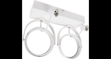 Dubbel Plafondspot armatuur - voor AR111 spots - GU10 fitting - Wit - Aluminium