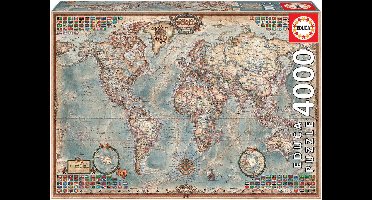 Educa Grote wereldkaart - 4000 stukjes