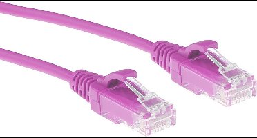 ACT Roze 10 meter LSZH U/UTP CAT6 datacenter slimline patchkabel snagless met RJ45 connectoren DC9410