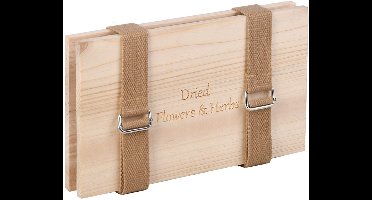 Esschert Design bloemen/bladeren/kruidenpers met banden - hout - 23 x 14 cm