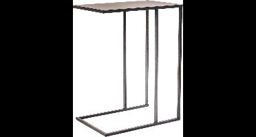 Housevitamin Sofa Bijzettafel-Metaal-Zwart-45x30x60 cm - Tafel voor bij de bank of stoel. Voor extra opbergruimte en decoratie in huis. Elegante en moderne uitstraling.