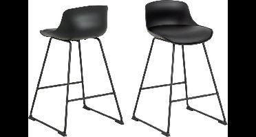 Barkruk Stof Bruin - 46x50x110,5cm - Zithoogte 60,5-82cm - Set van 2