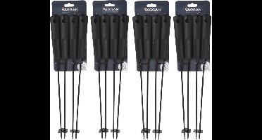 Vaggan BBQ spiezen - 16x stuks - metaal - 44 cm - vleespennen voor vlees - barbecue accessoires