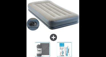 Intex Luchtbed - 1-Persoons - 99 x 191x 30 cm - Grijs - Inclusief pomp - Hoeslaken en Reparatieset