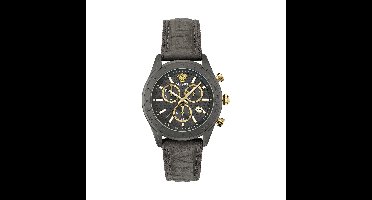 Versace Chrono Master VE8R00124 Horloge - Leer - Grijs - Ø 44 mm
