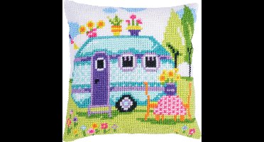 Vervaco - Kruissteekkussen kit - Op vakantie - PN-0200856 - Borduren - Borduurpakket - Borduurpakket volwassenen - Borduurpakket kind