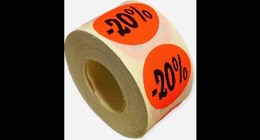 Etiketten Rond 27 mm Fluor Rood 20%