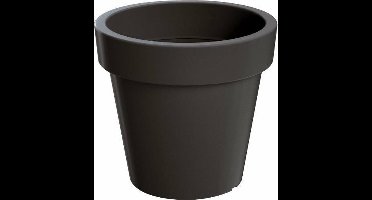 Bloempot/plantenpot - D58 x H52 cm - antraciet - kunststof - voor binnen en buiten - decoratie