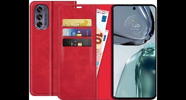 Just in Case hoesje geschikt voor Motorola Moto G62 5G - Hoesje met Pasjeshouder - Luxe Book Case - Rood