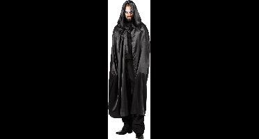 Cape zwart satijn voor volwassenen maat 58