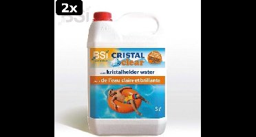 2x BSI - Cristal Clear - Voor Kristalhelder zwembadwater - Zwembad - Spa - Anti-groen waterbehandeling - 5 l