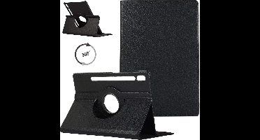 LuxeBass Tablet hoesje 360 geschikt voor Samsung Galaxy Tab S8 - Zwart