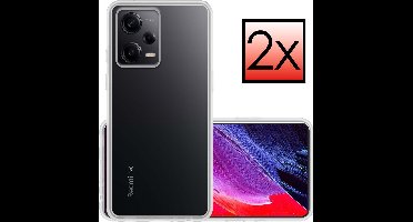 Hoesje - 2 Stuks - Geschikt voor Xiaomi Redmi Note 12 Pro+ - Sterk & Shockproof - Case Siliconen - Back Cover - Telefoon Hoes - Transparant
